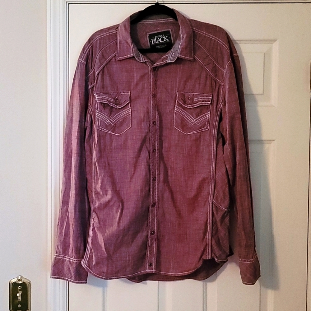 Buckle Black button down shirt XL.